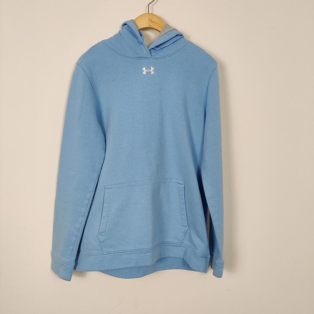 Under Armour Men's Sweatshirt Hoodie in Light Blue Size Medium Gorpcore Athletic